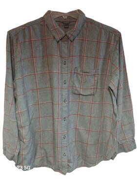Eddie Bauer men's Plaid Button-Down Shirt TXL Cotton Blend Preppy Classic